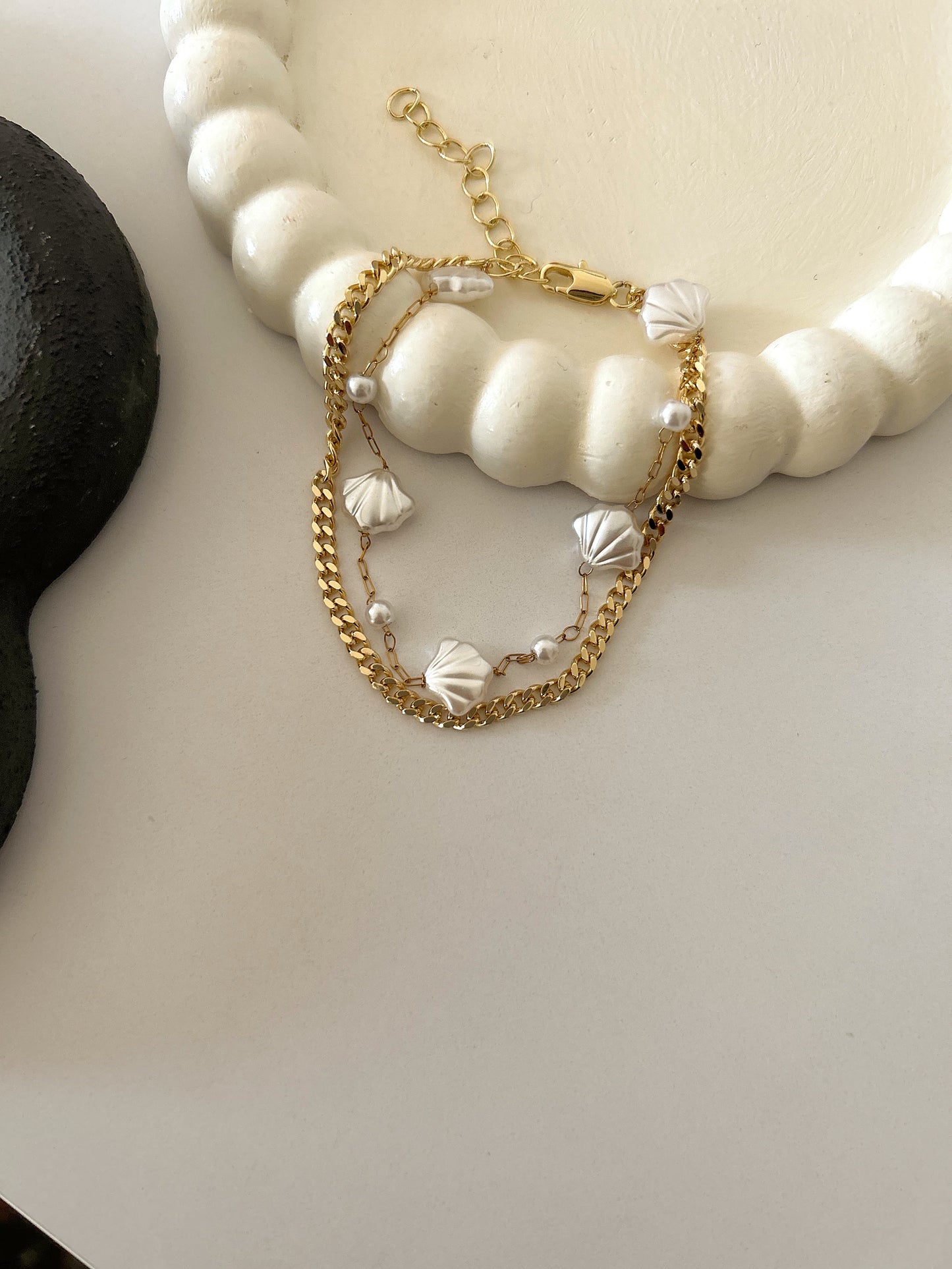 2 layers shells bracelet