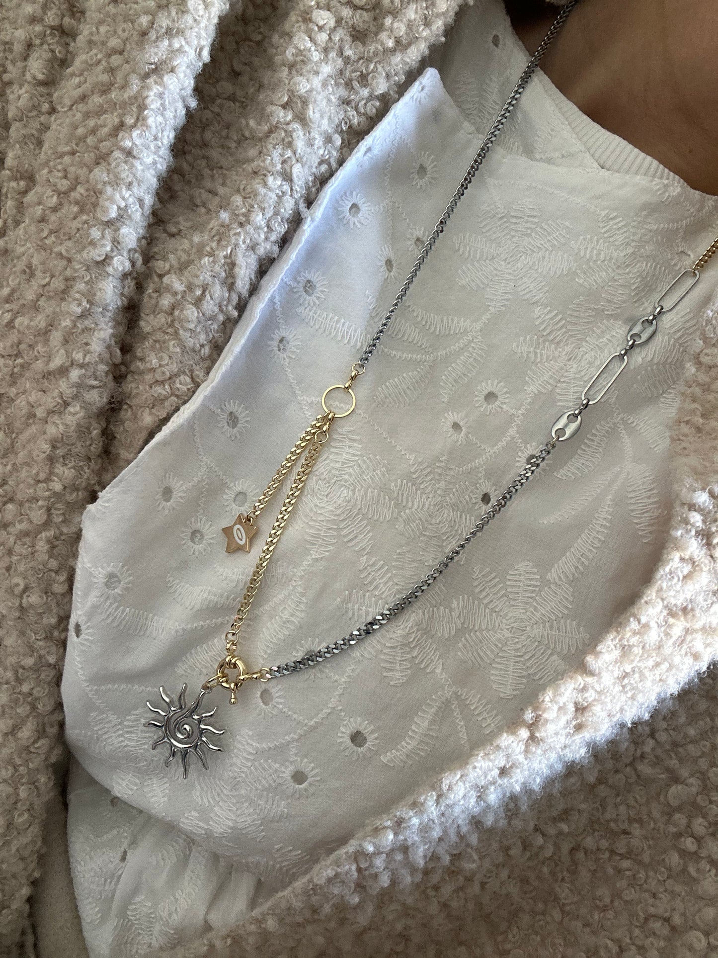 Mix necklace (silver sun)