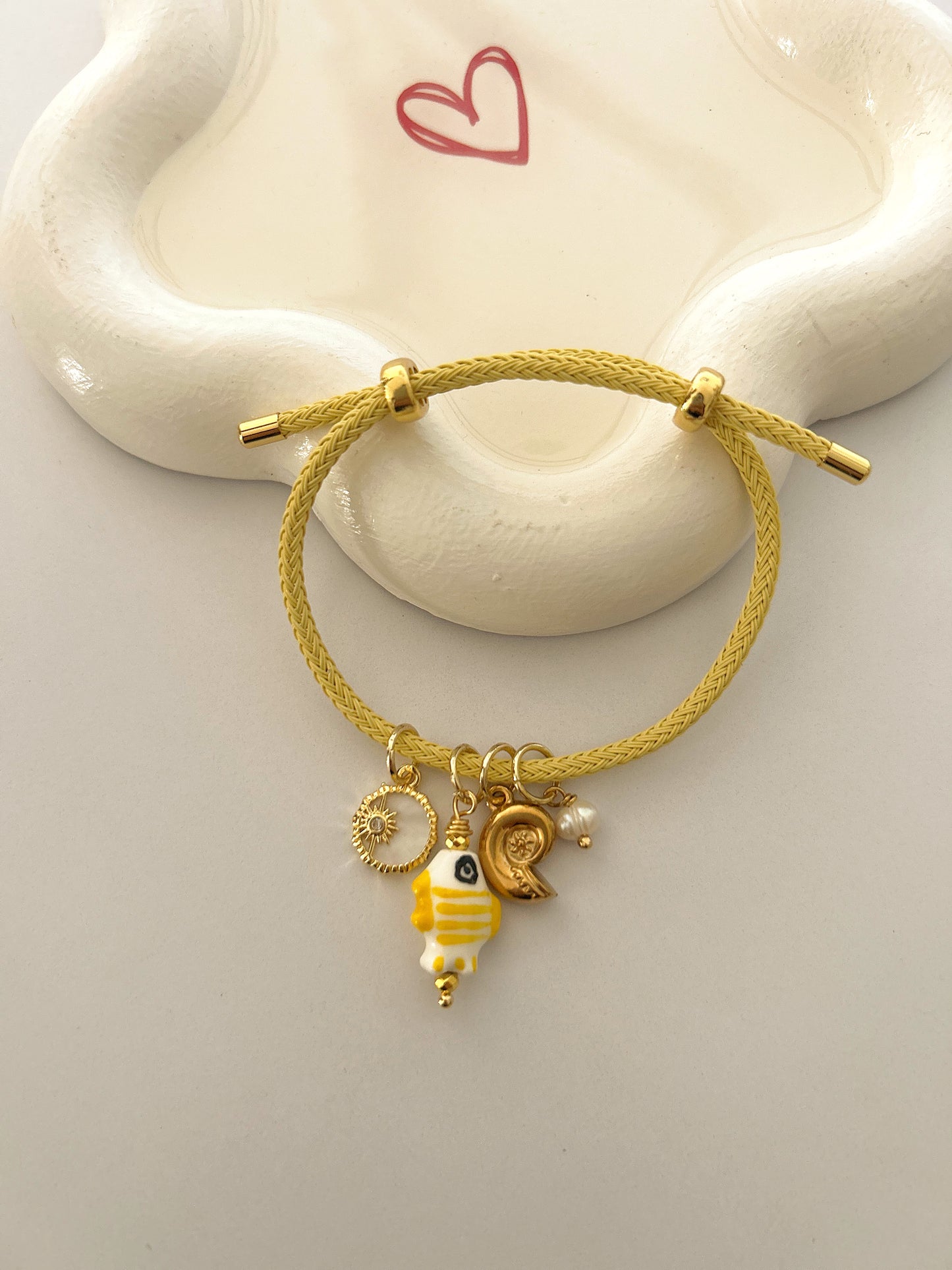 Yellow charms bracelet