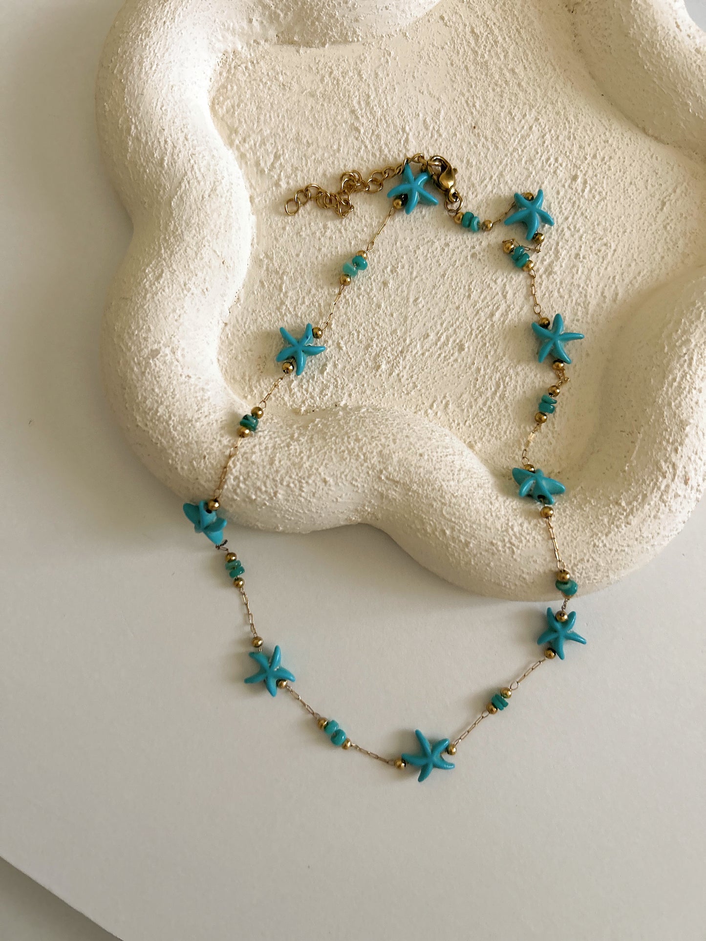Blue stars stainless necklace