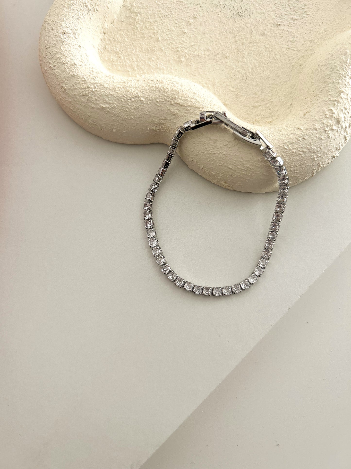 Silver tennis bracelet