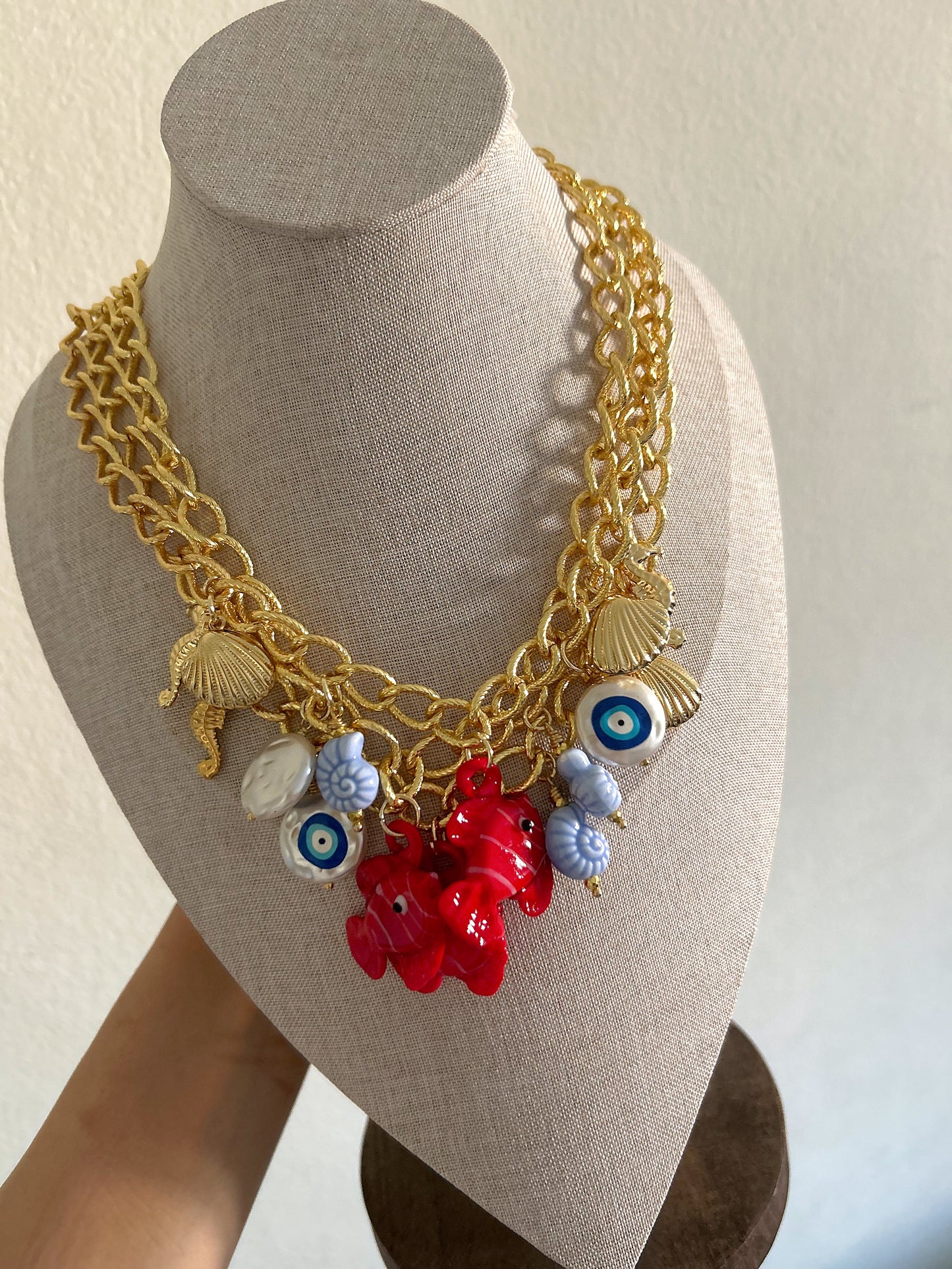 Red fish necklace