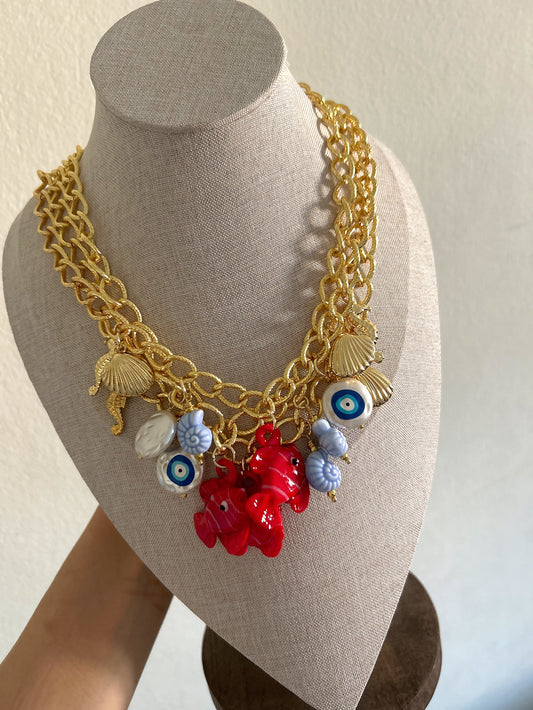 Red fish necklace