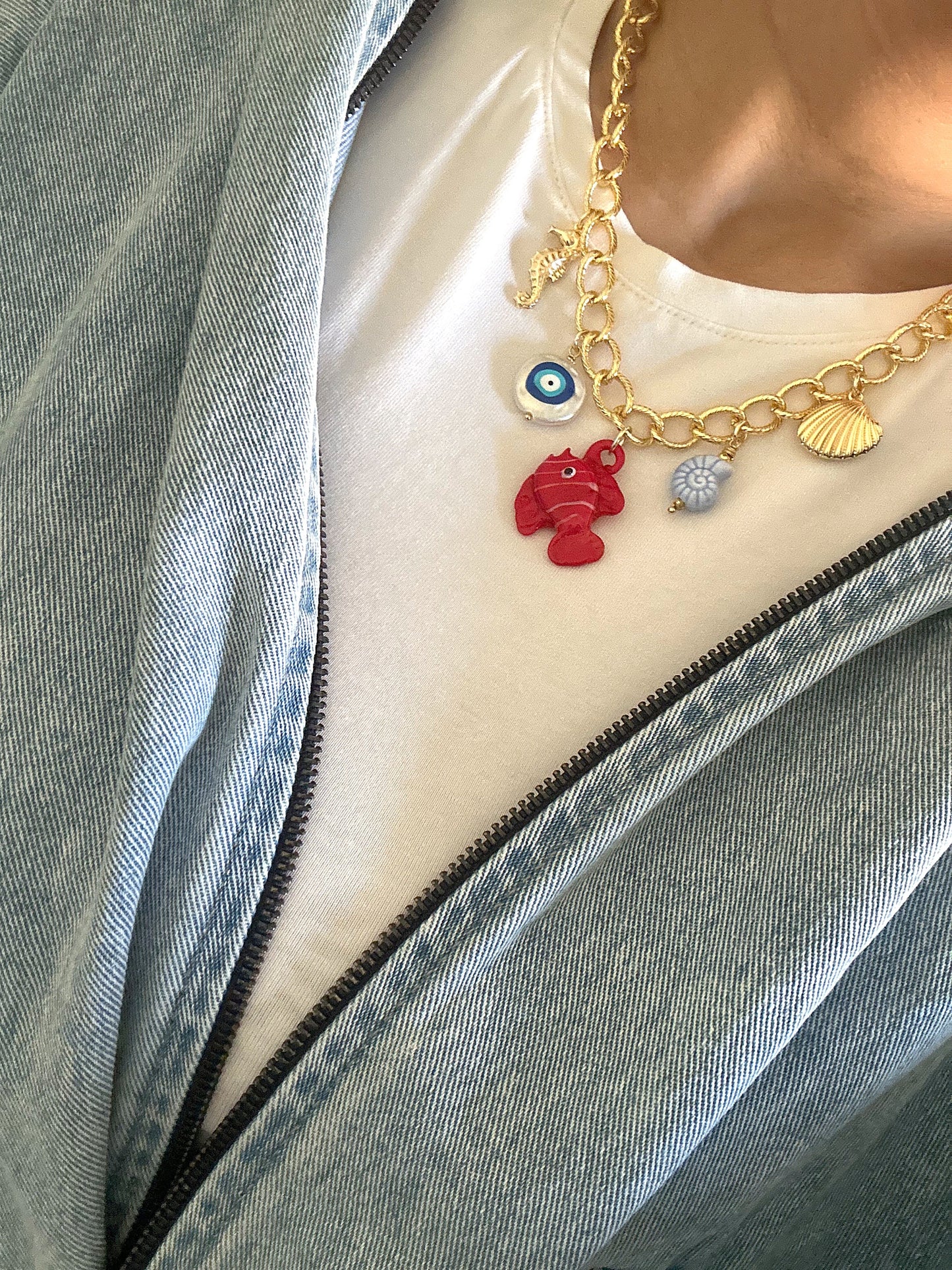 Red fish necklace