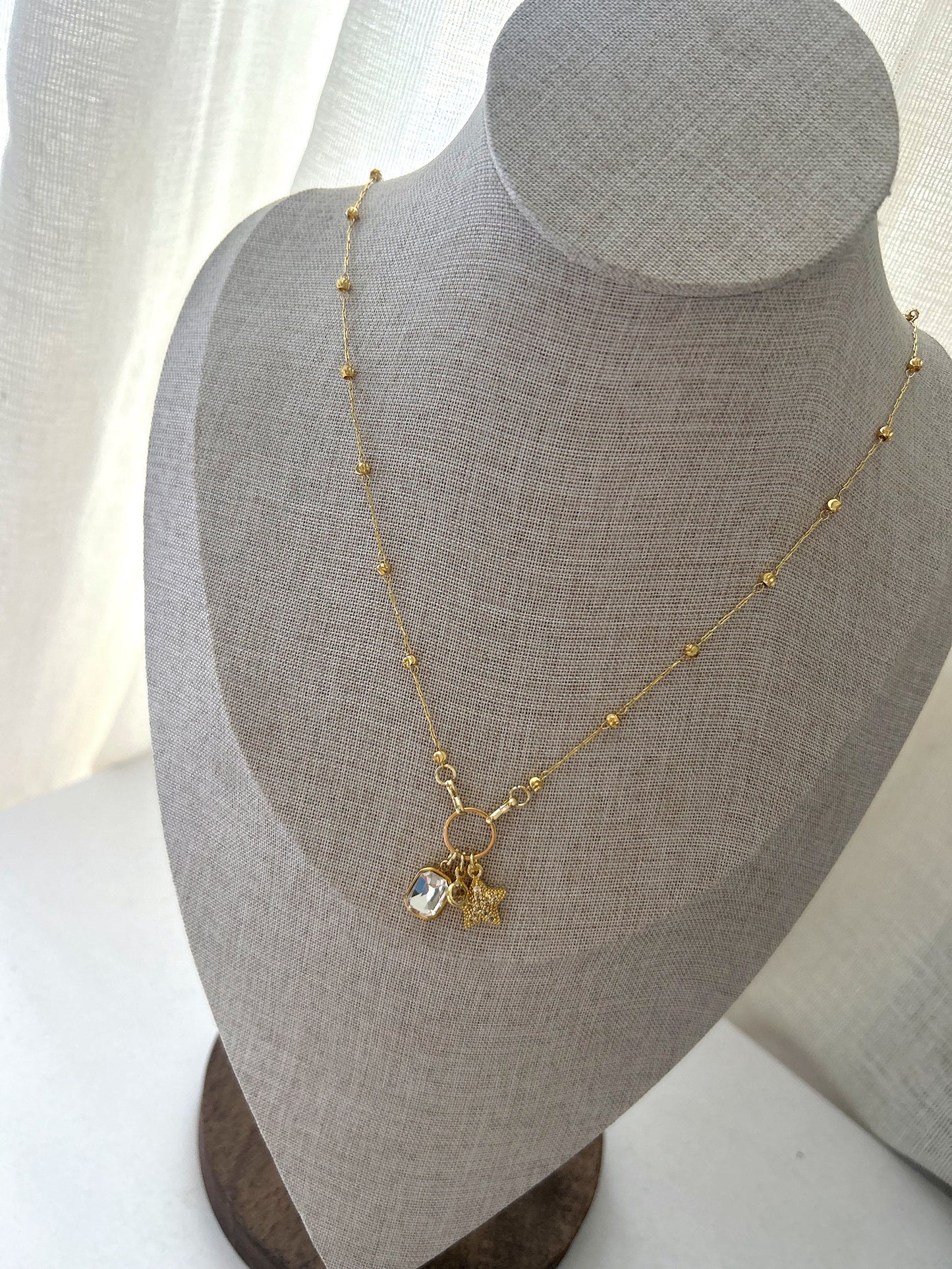 Gold charms necklace