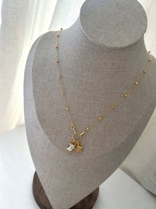 Gold charms necklace