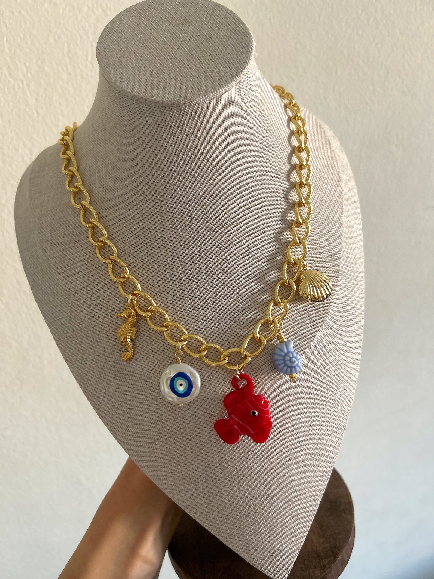 Red fish necklace