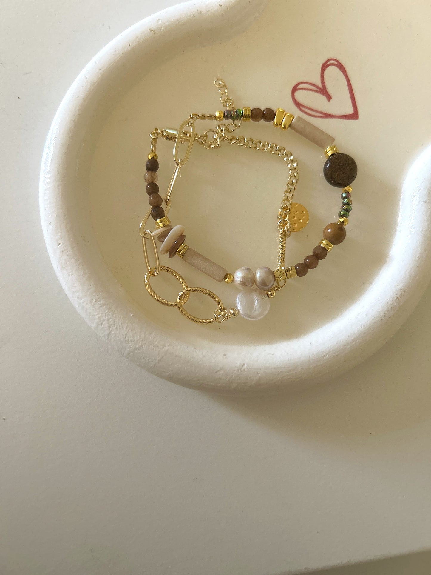 2 layers bracelet (nude stones)