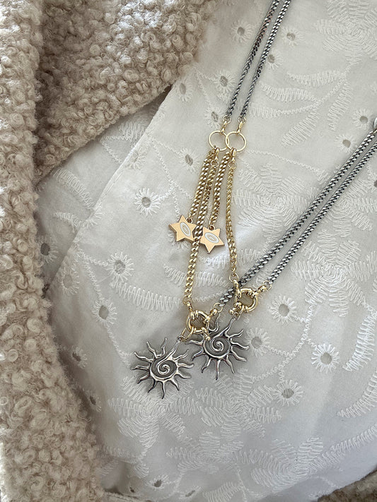 Mix necklace (silver sun)