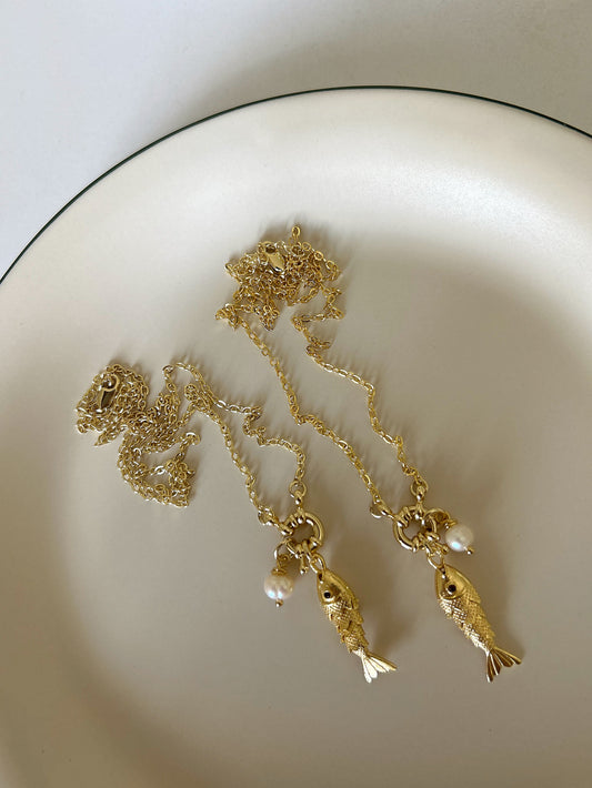 Golden fish necklace