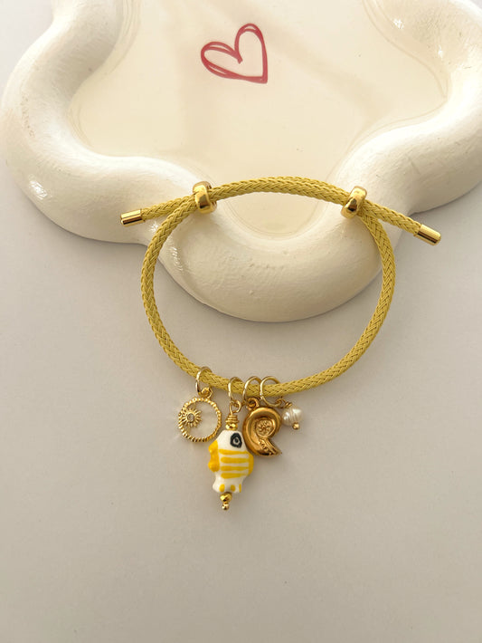 Yellow charms bracelet