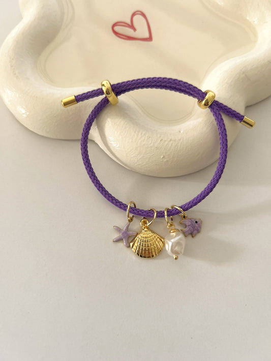 Purple charms bracelet