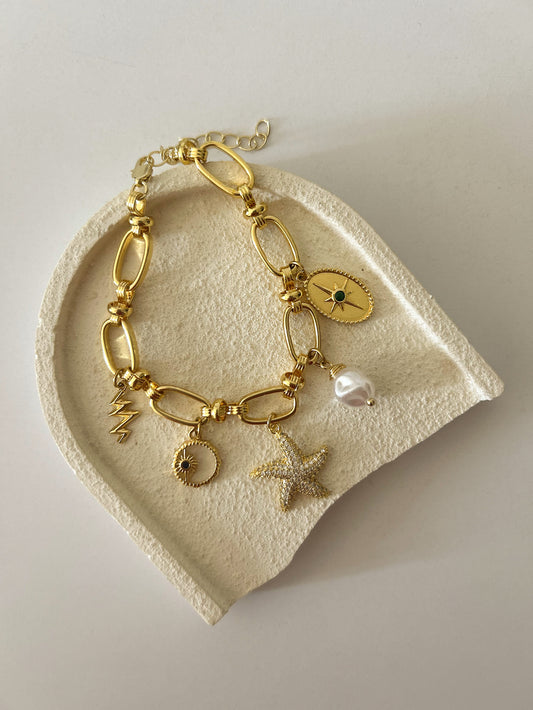 Golden charms bracelet
