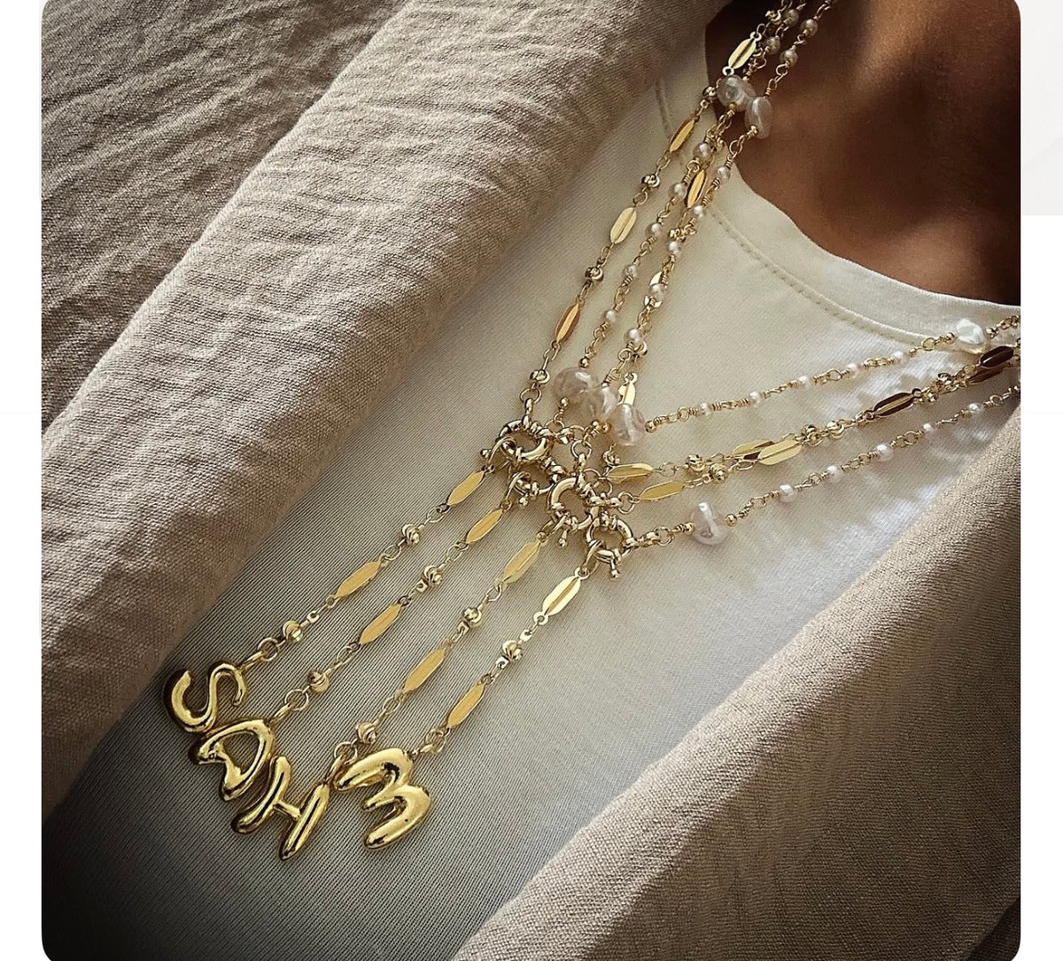 Mixed letters necklace